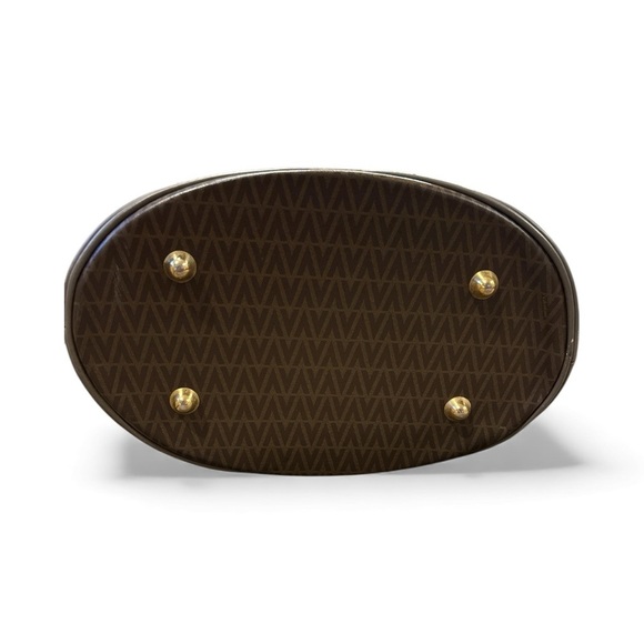 Mario Valentino Brown Monogram Tote with Attached Pouch - Picture 3 of 9